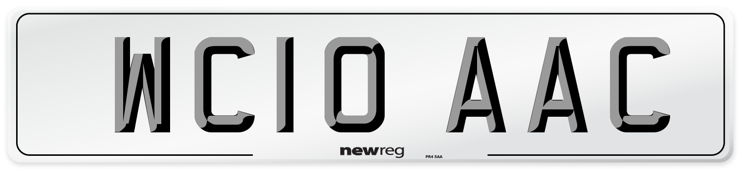 WC10 AAC Number Plate from New Reg